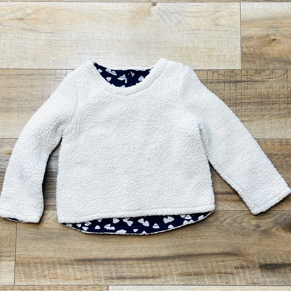 Gap Sherpa Crew Neck Sweatshirt In Ivory for Toddler Girls